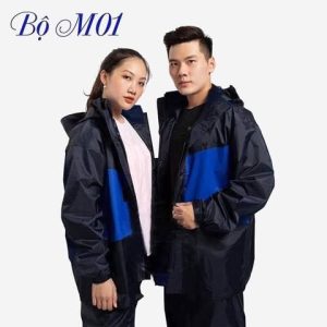 Bộ áo mưa M01 phối xanh đen