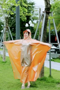 Áo mưa cánh dơi trong màu cam